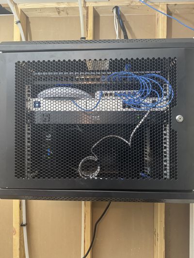 Fully Enclosed Network Rack for Home Network and Full Security Camera System